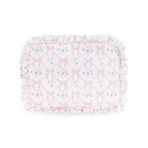Stoney Clover Lane High Tea Printed Sugar cube Bow Ruffle Large Pouch